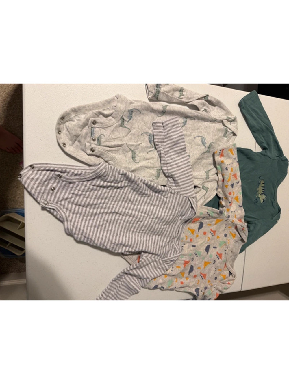 Carter's and First Impressions 12 Month Long Sleeve Bodysuits - 4 Pack
